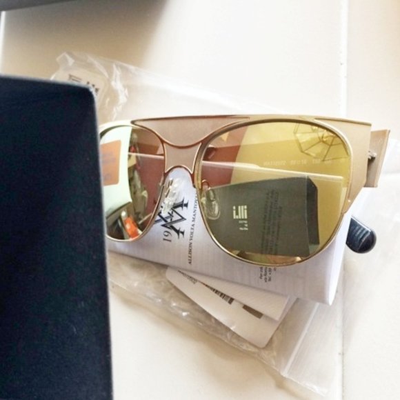 ill.i Optics by Will.I.Am unisex gold metal gold mirrored lens large sunglasses - Picture 2 of 9